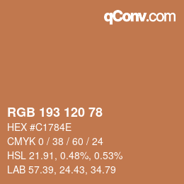 カラーコード: RGB 193 120 78 | qconv.com
