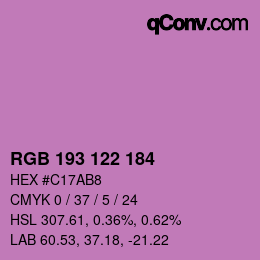 Color code: RGB 193 122 184 | qconv.com