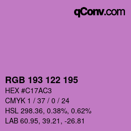 カラーコード: RGB 193 122 195 | qconv.com