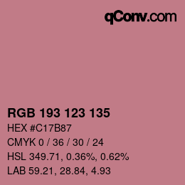 カラーコード: RGB 193 123 135 | qconv.com