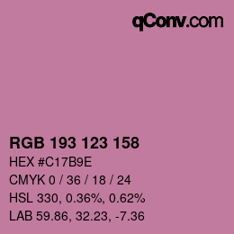 カラーコード: RGB 193 123 158 | qconv.com