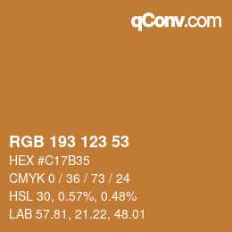 颜色代码: RGB 193 123 53 | qconv.com