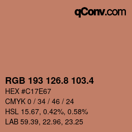 カラーコード: RGB 193 126.8 103.4 | qconv.com