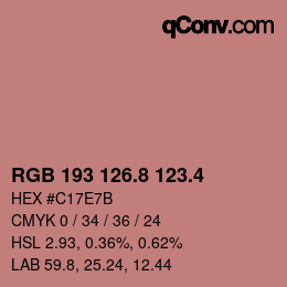 カラーコード: RGB 193 126.8 123.4 | qconv.com