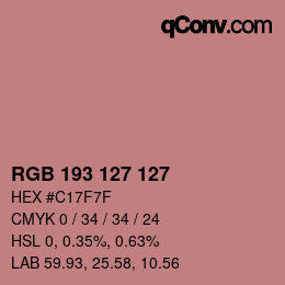 Color code: RGB 193 127 127 | qconv.com