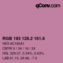 カラーコード: RGB 193 128.2 161.6 | qconv.com
