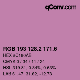 カラーコード: RGB 193 128.2 171.6 | qconv.com