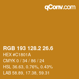 カラーコード: RGB 193 128.2 26.6 | qconv.com