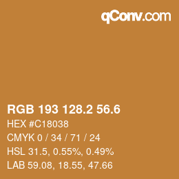 カラーコード: RGB 193 128.2 56.6 | qconv.com