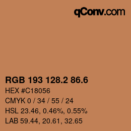 カラーコード: RGB 193 128.2 86.6 | qconv.com