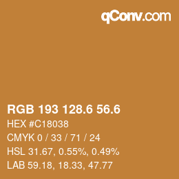 カラーコード: RGB 193 128.6 56.6 | qconv.com