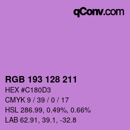 カラーコード: RGB 193 128 211 | qconv.com