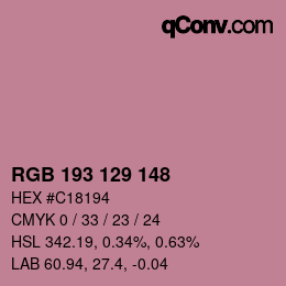 Farbcode: RGB 193 129 148 | qconv.com