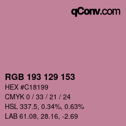 Color code: RGB 193 129 153 | qconv.com