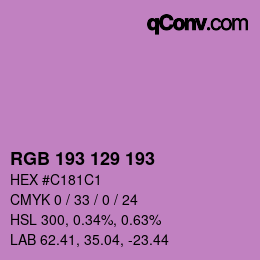 Código de color: RGB 193 129 193 | qconv.com
