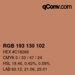 Color code: RGB 193 130 102 | qconv.com
