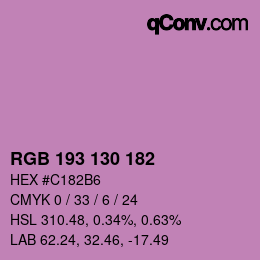 Color code: RGB 193 130 182 | qconv.com