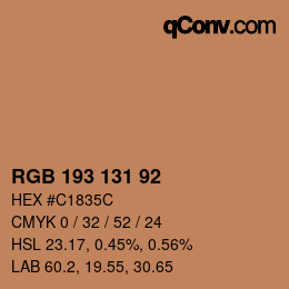 カラーコード: RGB 193 131 92 | qconv.com