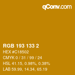 カラーコード: RGB 193 133 2 | qconv.com