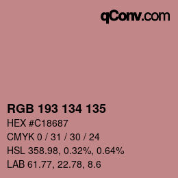 Farbcode: RGB 193 134 135 | qconv.com