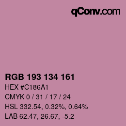 Color code: RGB 193 134 161 | qconv.com