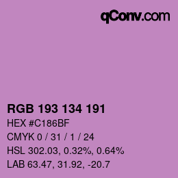 Código de color: RGB 193 134 191 | qconv.com