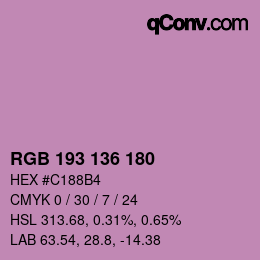 Color code: RGB 193 136 180 | qconv.com