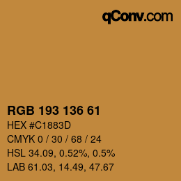 Color code: RGB 193 136 61 | qconv.com