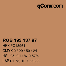 Farbcode: RGB 193 137 97 | qconv.com