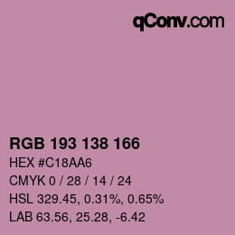 Color code: RGB 193 138 166 | qconv.com