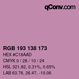 Farbcode: RGB 193 138 173 | qconv.com