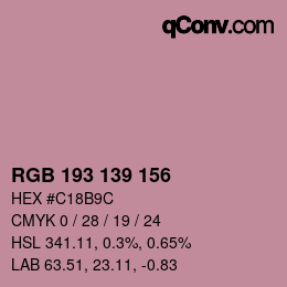 Código de color: RGB 193 139 156 | qconv.com