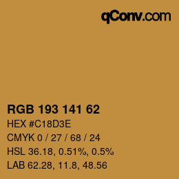 颜色代码: RGB 193 141 62 | qconv.com