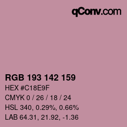 Code couleur: RGB 193 142 159 | qconv.com