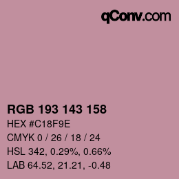 カラーコード: RGB 193 143 158 | qconv.com