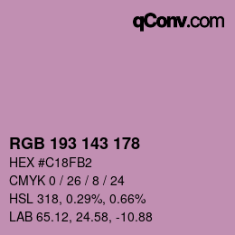 颜色代码: RGB 193 143 178 | qconv.com