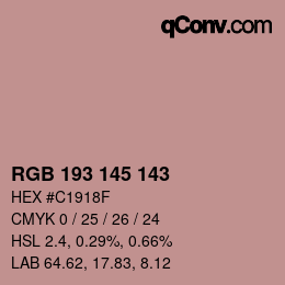Código de color: RGB 193 145 143 | qconv.com