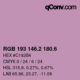 カラーコード: RGB 193 146.2 180.6 | qconv.com