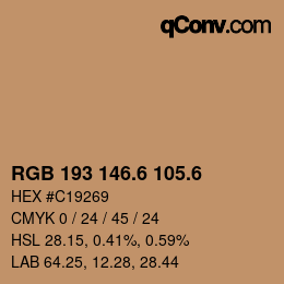 カラーコード: RGB 193 146.6 105.6 | qconv.com