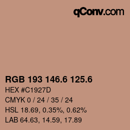 カラーコード: RGB 193 146.6 125.6 | qconv.com
