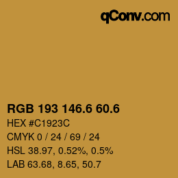 カラーコード: RGB 193 146.6 60.6 | qconv.com