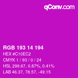 Color code: RGB 193 14 194 | qconv.com