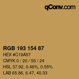 颜色代码: RGB 193 154 87 | qconv.com