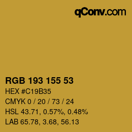 颜色代码: RGB 193 155 53 | qconv.com