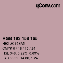 Color code: RGB 193 158 165 | qconv.com