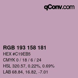 カラーコード: RGB 193 158 181 | qconv.com