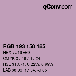 カラーコード: RGB 193 158 185 | qconv.com