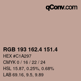 カラーコード: RGB 193 162.4 151.4 | qconv.com