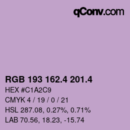 カラーコード: RGB 193 162.4 201.4 | qconv.com