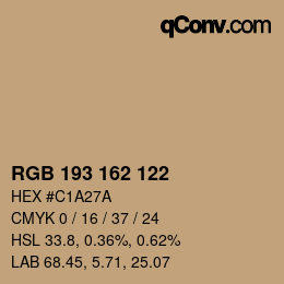 Código de color: RGB 193 162 122 | qconv.com